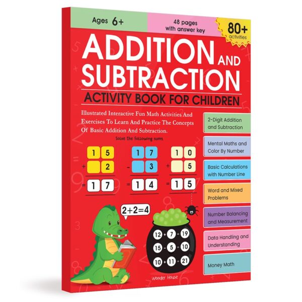 Addition and Subtraction Activity Book For Children - 80+ Activities