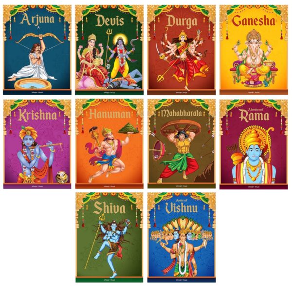 Tales from Indian Mythology [Collection of 10 Books] - Ganesha | Vishnu | Shiva | Durga | Krishna | Hanuman | Arjuna |Devis |Mahabharata | Rama