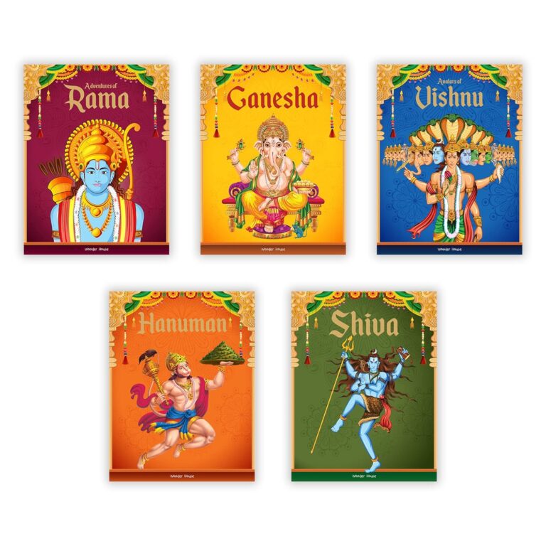 Children’s First Mythology Stories – Pack of 5 books (Ram, Shiva, Hanuman, Ganesha, Vishnu)